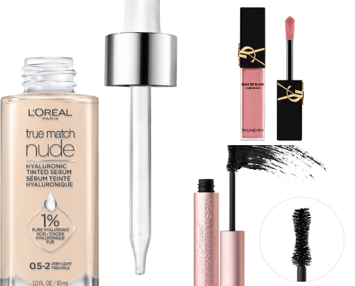 everyday makeup products cover photo collage