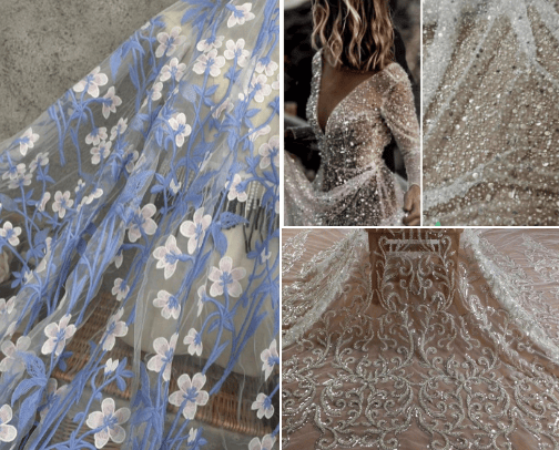 Embroidered lace for dresses and wedding dresses✨ cover photo collage