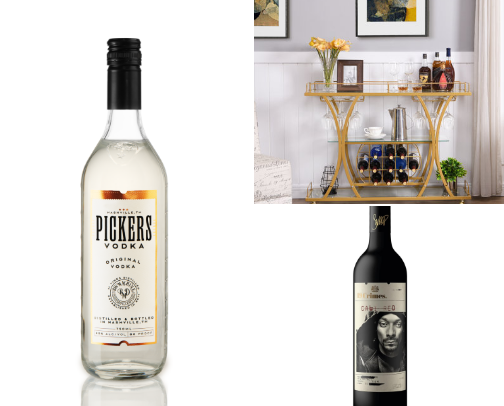 What’s on my bar cart (for the dinner party I’ll maybe one day host… 🤷🏼‍♀️) cover photo collage