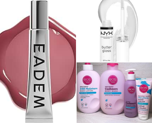 Skin care and lip care cover photo collage