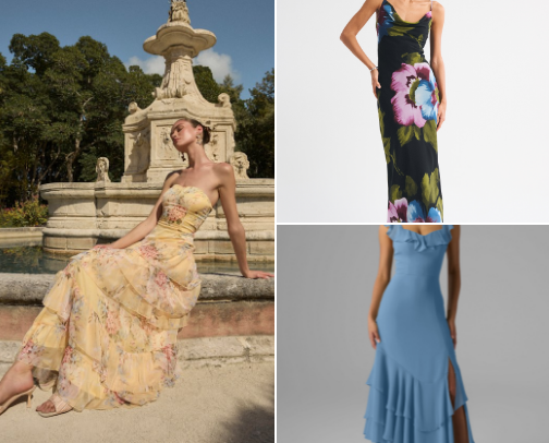 fall wedding guest dresses under $150 cover photo collage