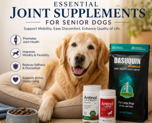 Essential Joint Supplements for Senior Dogs cover photo collage