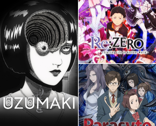 TOP 5 HORROR ANIMES in 2024 cover photo collage