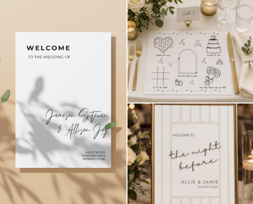 Wedding Templates & Signage cover photo collage