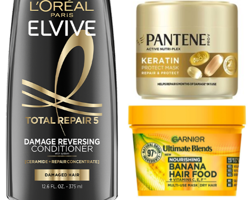 Top affordable products for damaged hair 🎀💇‍♀️💆‍♀️ cover photo collage