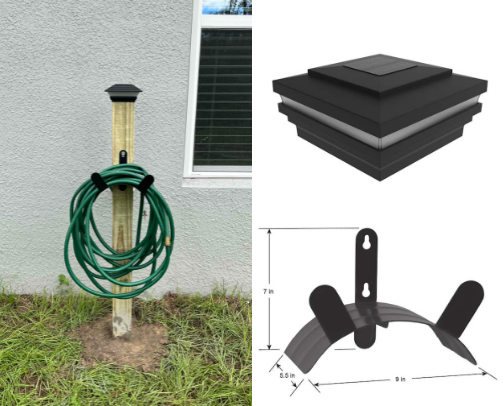 DIY Garden Hose Holder Post (Under $40) cover photo collage