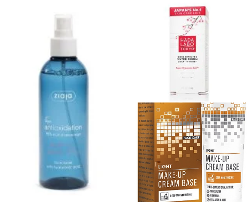recommendations for preparing the face for make-up, and make-up,drugstore products cover photo collage