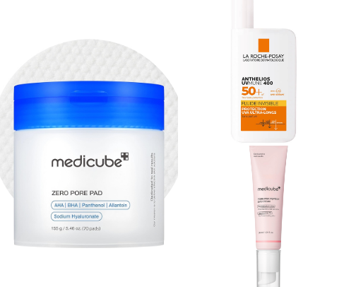 Skincare essentials for combination skin!!✨ cover photo collage