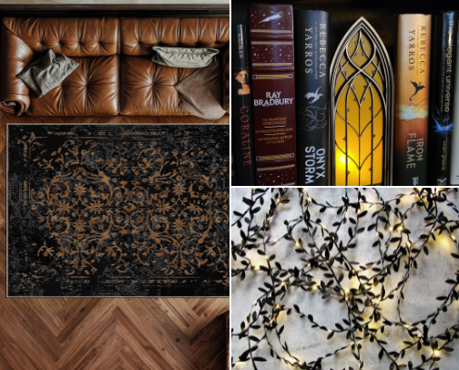 Dark Academia Office cover photo collage