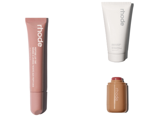 t h e   b e s t   RHODE     product for clean makeup look cover photo collage