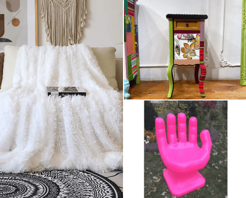 Eclectic furniture pieces cover photo collage