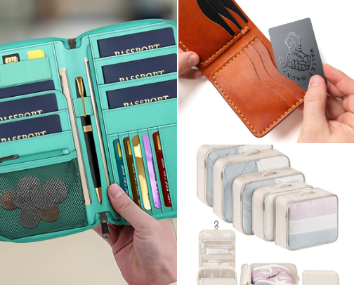 🌍 Travel Essentials Checklist with Product Ideas cover photo collage