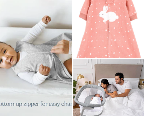 Baby items for sleeping cover photo collage