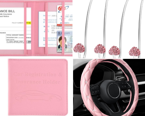 Pink car must haves! cover photo collage