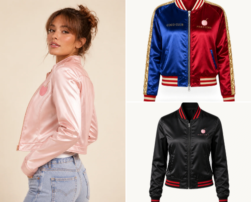Pink Satin jacket cover photo collage