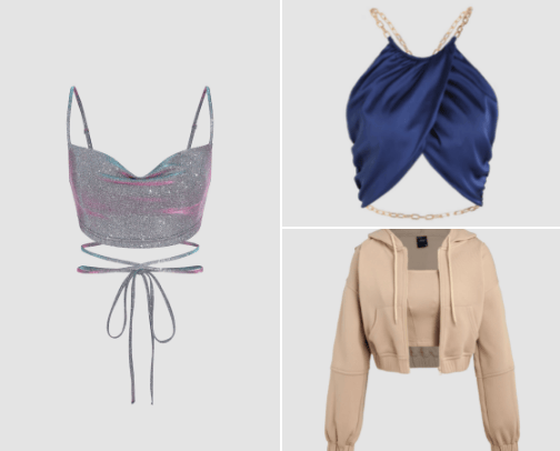 Women crop top for going out cover photo collage