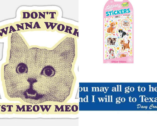 THIS IS A STICK UP!  STICK IT TO ME! STICKERS ARE HERE! cover photo collage