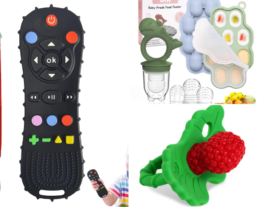 Must have baby toys, teethers, feeding, & potty essentials! cover photo collage