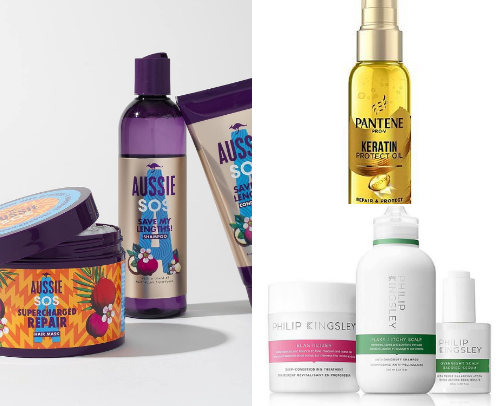 My favourite products for coloured / highlighted hair cover photo collage