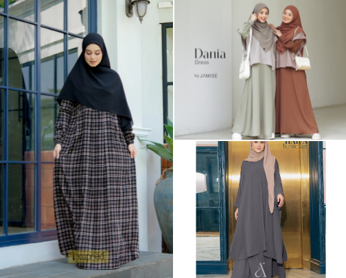 long Muslim dress cover photo collage