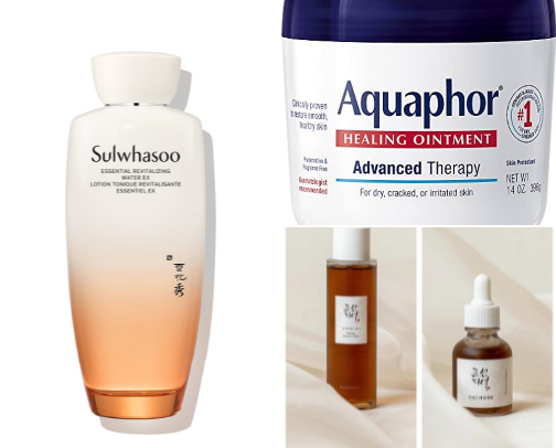 Favorite skincare products for moderate to dry skin cover photo collage