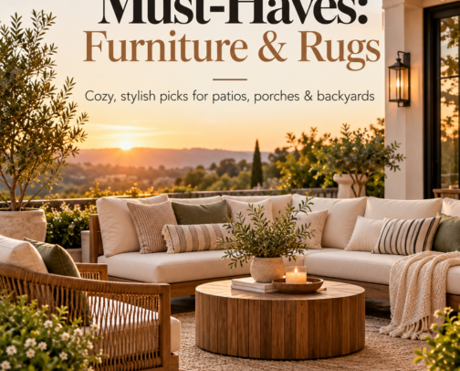 Outdoor Must-Haves: Furniture & Rugs cover photo collage