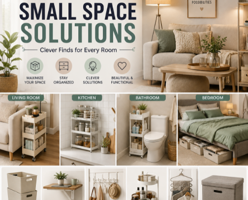 🏡 Small Space Solutions | Clever Finds for Every Room cover photo collage