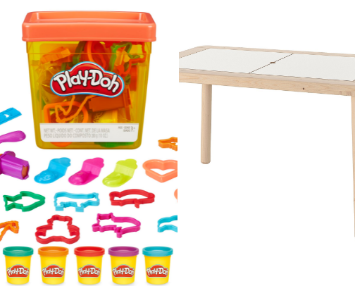 Toddler crafts and sensory bin items cover photo collage