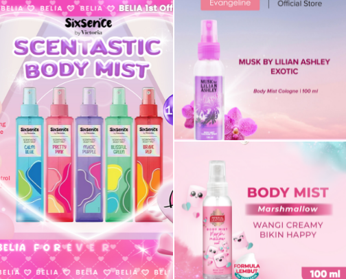 TOP 15 Long-lasting women's bodymist cover photo collage