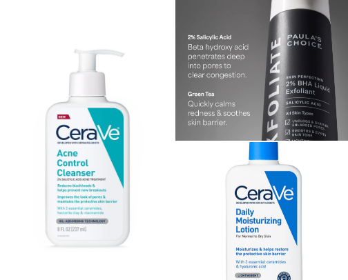effective acne skincare guide + good products cover photo collage