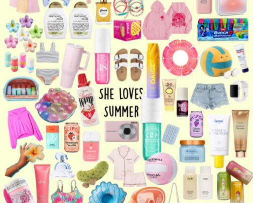 Girly summer essentials 🍓 cover photo collage