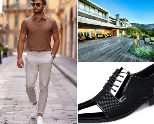 Gentlemen fashion, Home assential and best insurance for your home cover photo collage