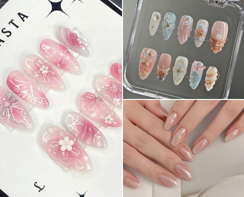 Cozy & Chic Press-On Nails: The Aesthetic Lookbook cover photo collage