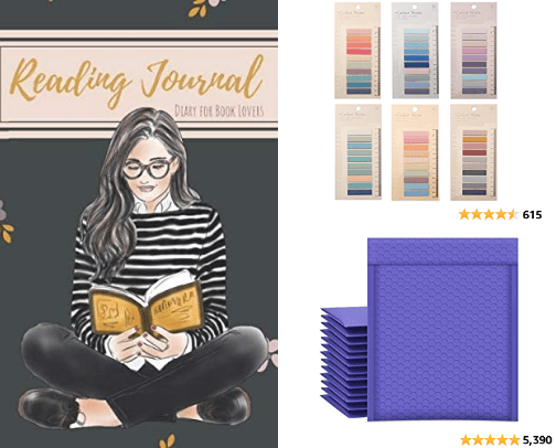 Bookish items cover photo collage