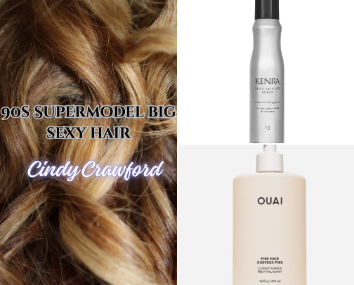 ICONIC 90s Supermodel BIG SEXY Hair : Cindy Crawford cover photo collage