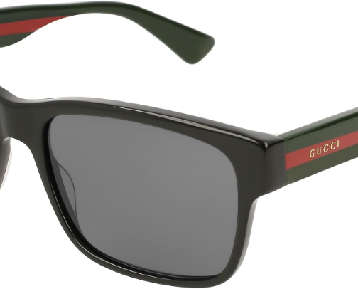 Gucci GG0340S-006-58 Rectangular Sunglasses, Black (/Multicolour), 58 cover photo collage
