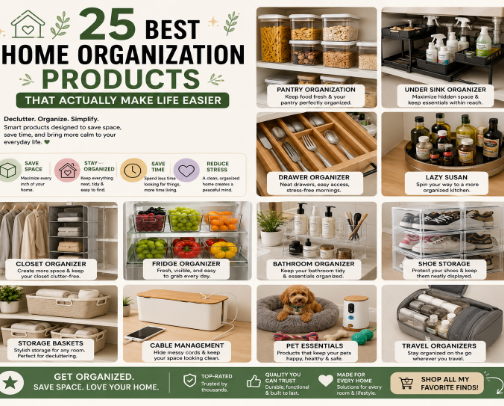 25 Best Home Organization Products That Actually Make Life Easier cover photo collage