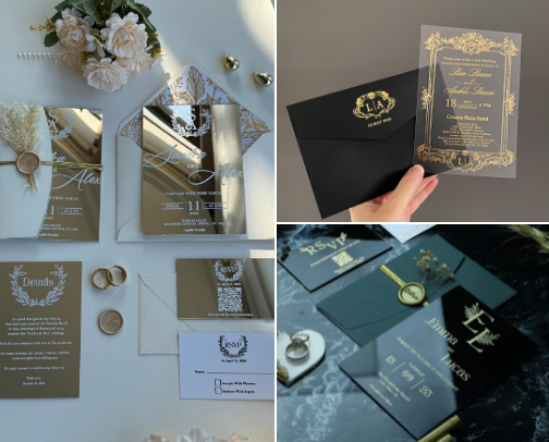 My Recommendation Unique Wedding Invitation Card ( Made of Acrylic, Paper or in Digital Formats. cover photo collage
