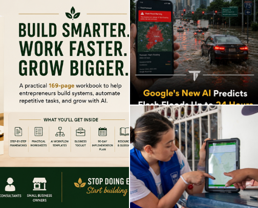 AI Business Essentials for Entrepreneurs (2026) cover photo collage