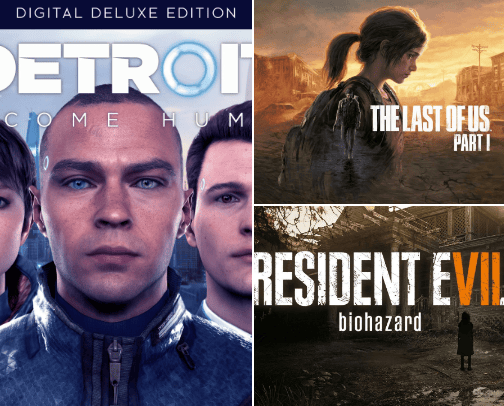 Playstation and PC games cover photo collage