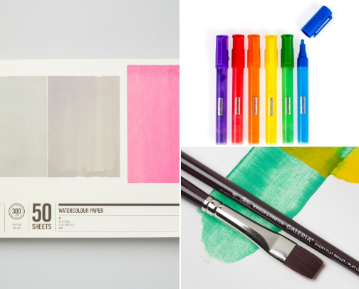 Art supplies cover photo collage