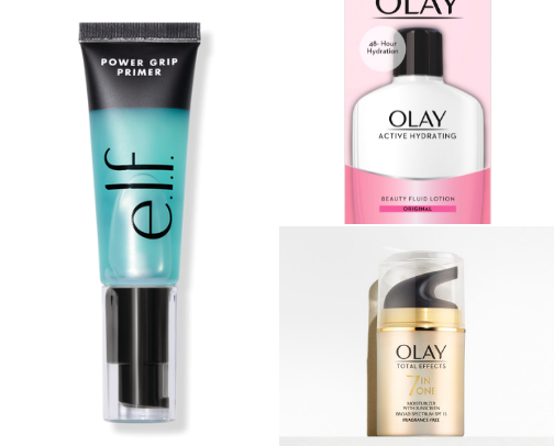 Hair care, skincare, makeup and beauty supplies cover photo collage