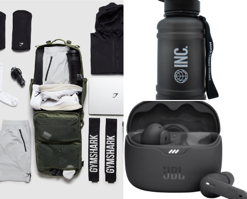 Things you need in your gym bag for your workout cover photo collage
