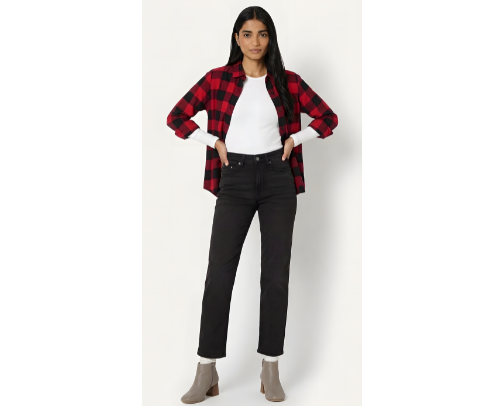 Buffalo Plaid Flannel Outfit | Fall Layering Made Pretty cover photo collage