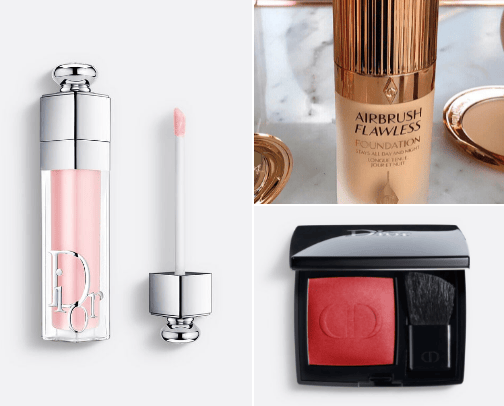 Makeup products cover photo collage