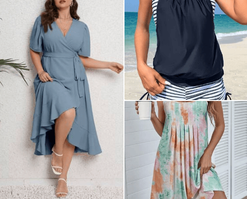 Shein dresses and swimwear for that summer vacation or work cover photo collage