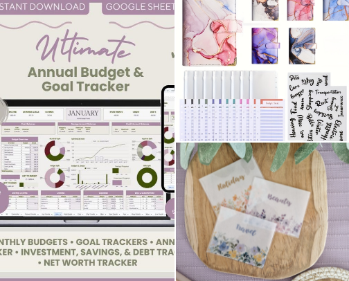 Finance & cash stuffing cover photo collage