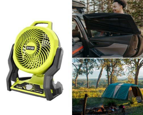 Car camping essentials cover photo collage
