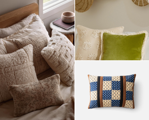 The Best Throw Pillows to Punctuate Your Space cover photo collage