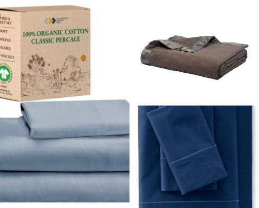 “The Coziest Sheets & Pillowcases for Sweet Sleep” cover photo collage